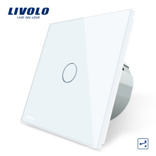 livolo EU estándar 2 vías inteligente eléctrico Cristal blanco resistente Impermeabilizante Interruptor de rayado VL-C701S-11/12/13/15